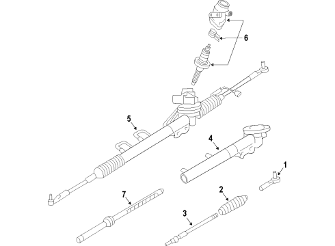 2007 Infiniti G35 P/S Pump & Hoses, Steering Gear & Linkage Oil Seal Kit Diagram for 49591-JK025