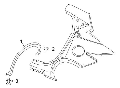 2019 Infiniti QX30 Exterior Trim - Quarter Panel Over Fender-Rear RH Diagram for 78860-5DA0A