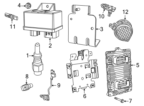 2016 Jeep Grand Cherokee Powertrain Control Bracket-Engine Control Module Diagram for 68251949AC