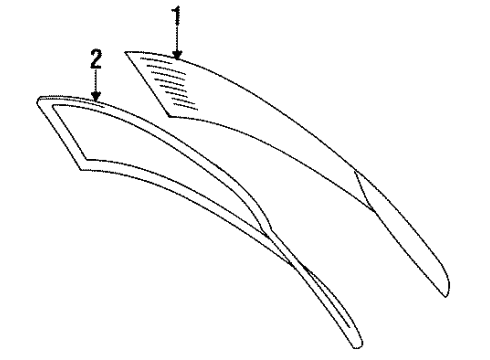 1993 Toyota Tercel Back Glass Weatherstrip, Back Window Glass Diagram for 64812-16050