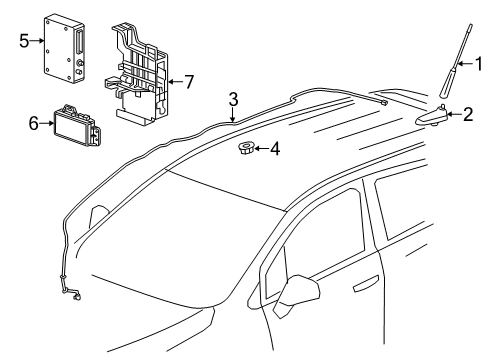 2015 Chevrolet Trax Communication System Components Mount Bracket Diagram for 42420679