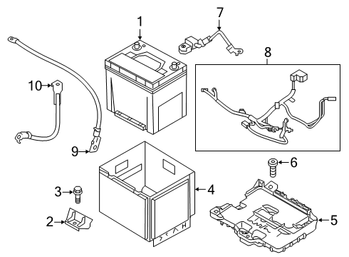 2020 Kia Rio Battery Bolt Diagram for 1127708306B