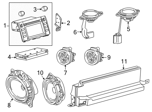 2018 Toyota Tundra Navigation System Rear Door Speaker Diagram for 86160-0C130