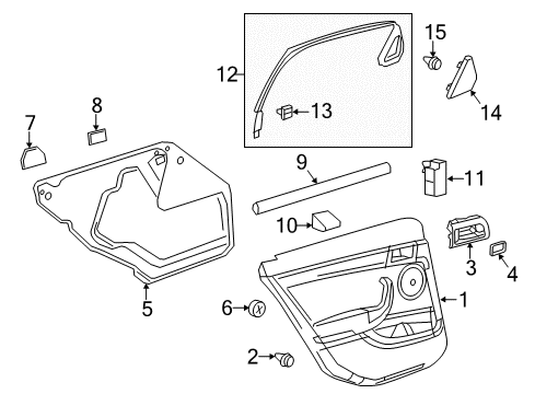 2017 Chevrolet Caprice Rear Door Trim Cover Diagram for 92264493