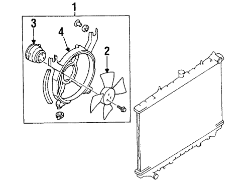 1990 Nissan 300ZX Condenser Fan Motor Assy-Fan Diagram for 21487-40P00