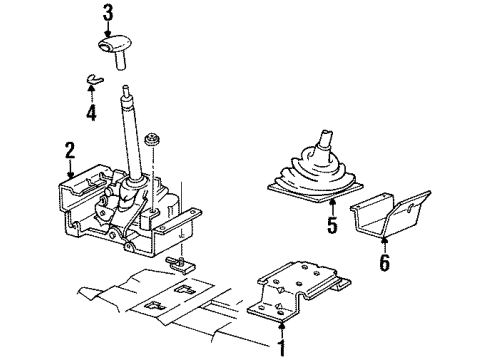 1995 Oldsmobile Achieva Floor Console Handle Asm-Automatic Transmission Control Lever *Black Diagram for 22552751