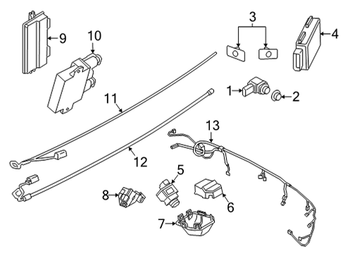 2022 BMW X4 Electrical Components - Rear Bumper ULTRASONIC SENSOR, BROOKLYN Diagram for 66207927950