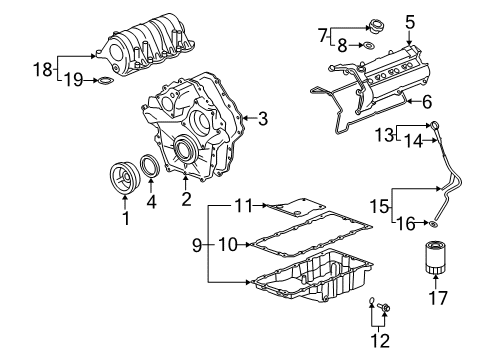 2004 Cadillac XLR Filters Intake Manifold Seal Diagram for 12557497