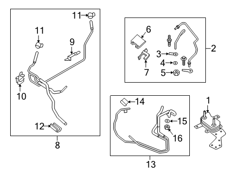 2015 Ford Edge Oil Cooler Cooler Pipe Diagram for F2GZ-7C410-G