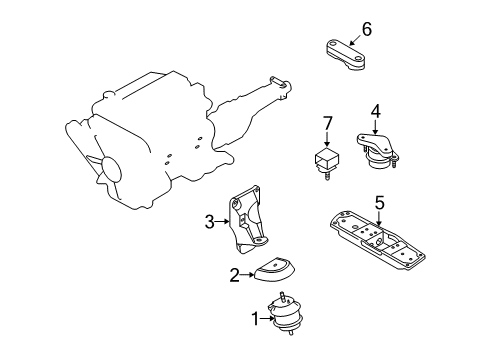 2008 Infiniti M35 Engine & Trans Mounting Bracket-Engine Mounting, LH Diagram for 11233-EG001