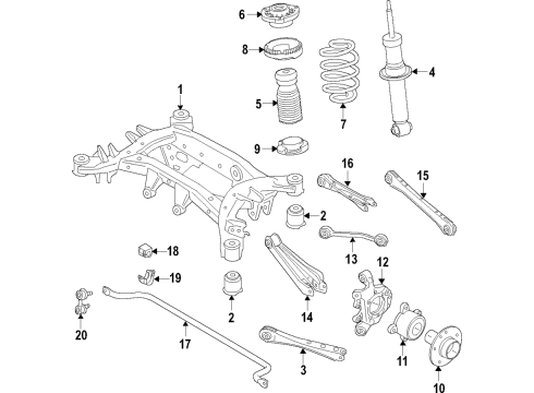 2018 BMW X4 Rear Suspension Components, Lower Control Arm, Upper Control Arm, Ride Control, Stabilizer Bar Lower Spring Pad Diagram for 33536866784