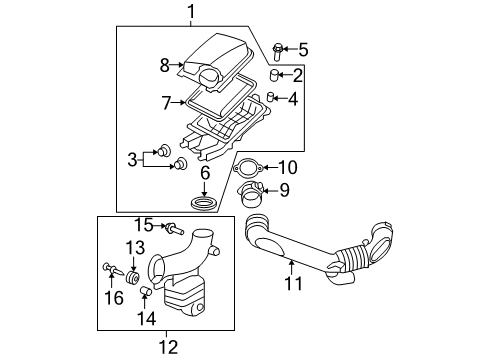 2010 Chevrolet Malibu Air Intake Air Cleaner Body Diagram for 22756559