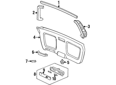 1996 Honda Odyssey Interior Trim - Lift Gate Light Assembly, Cargo Room (Jade Green) Diagram for 34260-SX0-003ZA