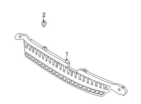 2006 Hyundai Tiburon Grille & Components Radiator Grille Diagram for 86560-2C500