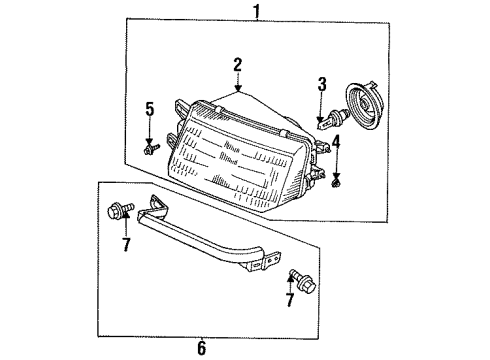 1992 Eagle Summit Bulbs Bolt Diagram for MS240155