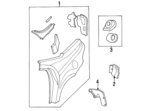 1999 Dodge Stratus Quarter Panel & Components Reinforcement Fuel Filler Diagram for 4646201