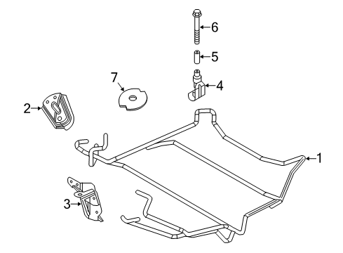 2015 Nissan Versa Note Spare Tire Carrier Stopper-Spare Tire Diagram for 57225-1FC0A