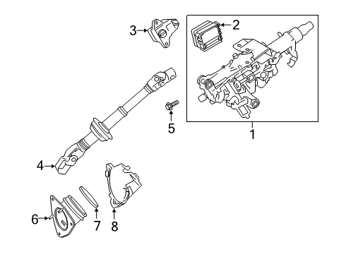 2020 Lexus ES350 Steering Column & Wheel, Steering Gear & Linkage Intermed Shaft Diagram for 45220-33350