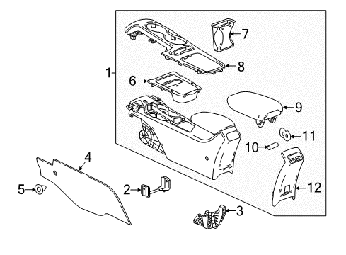 2016 Chevrolet Cruze Center Console Rear Trim Panel Diagram for 84016736