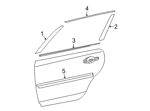 2013 Nissan Altima Exterior Trim - Rear Door Tape-Rear Door Outside, LH Diagram for 82813-3TA0B