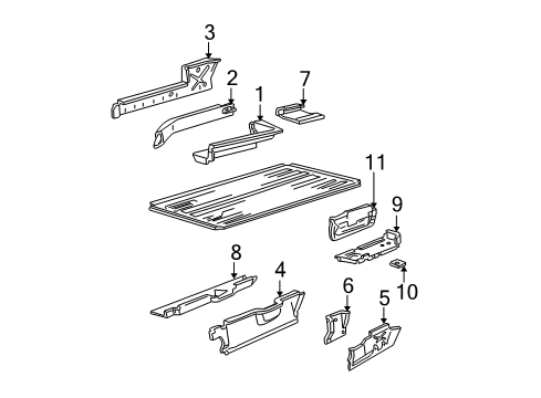 1994 Ford E-350 Econoline Club Wagon Rear Floor & Rails Extension Diagram for 3C2Z-15113A45-BA