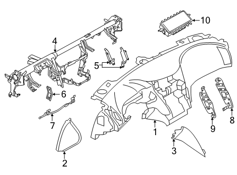 2018 Infiniti Q60 Cluster & Switches, Instrument Panel Finisher-Instrument Side, LH Diagram for 68421-4GA0A