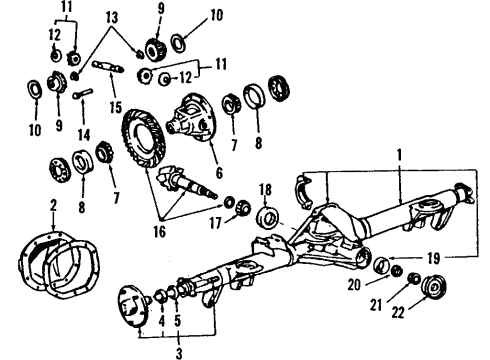 2009 Ford F-250 Super Duty Rear Axle, Differential, Propeller Shaft Rear Cover Diagram for 8C3Z-4033-A