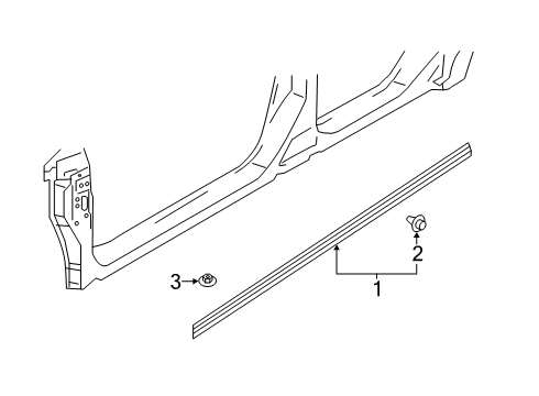 2019 Infiniti QX50 Exterior Trim - Pillars, Rocker & Floor Clip Diagram for 80850-CA00A