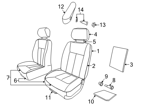 2008 Dodge Dakota Heated Seats Pad-Seat Cushion Diagram for 5161574AB