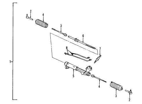 1999 Oldsmobile Aurora P/S Pump & Hoses, Steering Gear & Linkage Steering Gear Diagram for 26077032