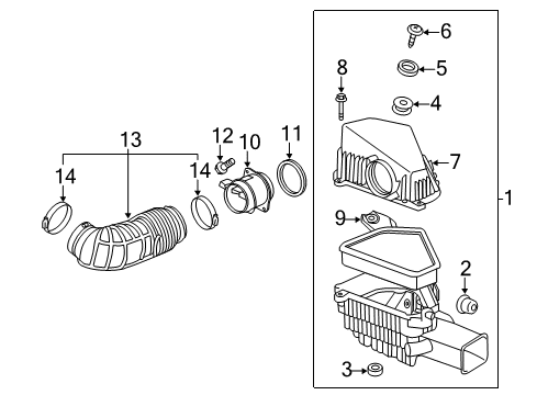 2011 Cadillac CTS Air Intake Cleaner Asm-Air Diagram for 20821357