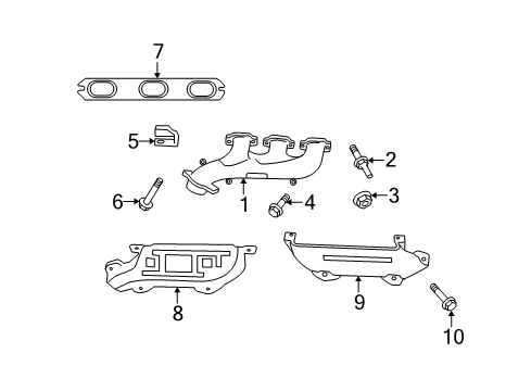 2009 Dodge Nitro Exhaust Manifold Exhaust Manifold Diagram for 53013836AC
