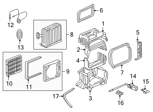 2006 Honda Insight Air Conditioner Seal, Evaporator (Outer) Diagram for 80287-SR3-000