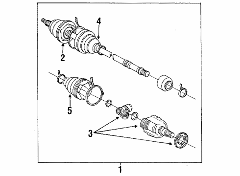 1993 Toyota MR2 Axle Shaft - Rear Outer Joint Assembly Diagram for 43470-19346