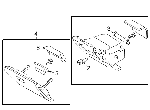 2014 Nissan Cube Glove Box Cover-Box Diagram for 68520-1FC0A