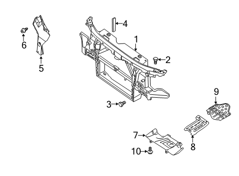 2007 Infiniti QX56 Radiator Support, Splash Shields Bolt Diagram for 01121-0057U