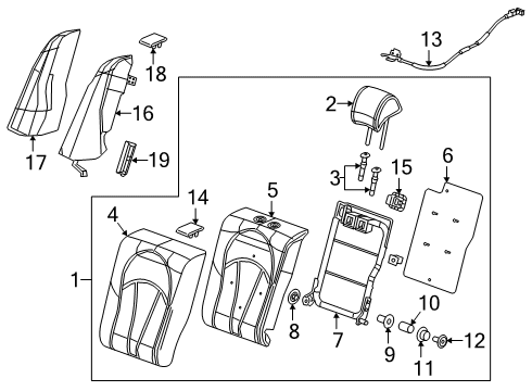 2019 Buick LaCrosse Rear Seat Components Bolster Pad Diagram for 26692754