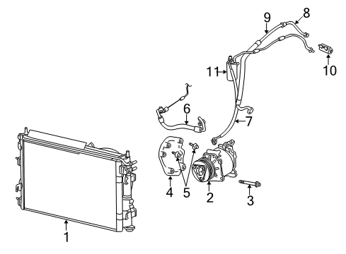 2005 Dodge Stratus A/C Condenser, Compressor & Lines Line-A/C Suction Diagram for 4596534AE