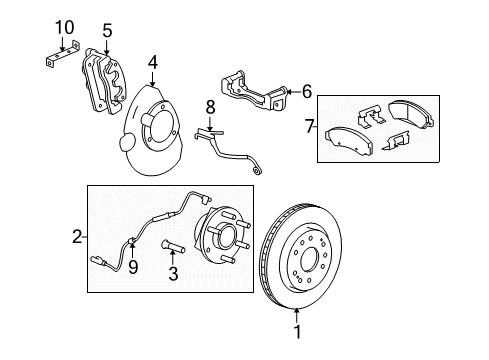 2007 Chevrolet Suburban 1500 Anti-Lock Brakes Electronic Brake Control Module Assembly Diagram for 15912509