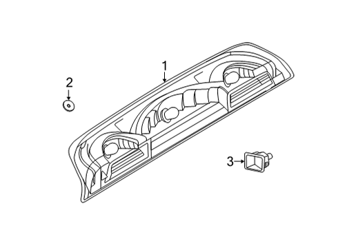 2022 Nissan Frontier High Mounted Stop Lamp, License Lamps Lamp Licence Diagram for 26510-EZ01A