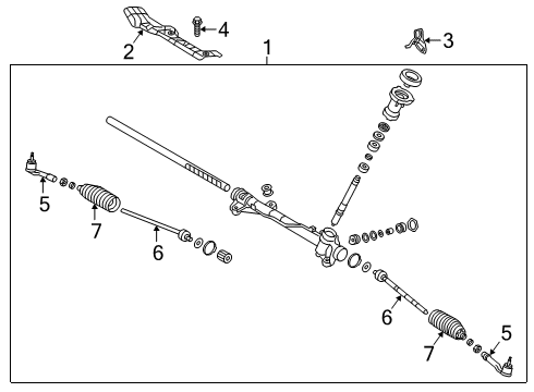 2021 Hyundai Kona Steering Column & Wheel, Steering Gear & Linkage Gear Assembly-Steering Diagram for 56500-J9100