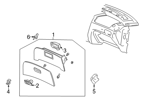 2003 Ford Taurus Glove Box Glove Box Lamp Diagram for F6DZ-14413-AA