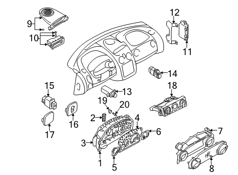 2001 Dodge Stratus Instruments & Gauges Board-Message Center Diagram for MR590427