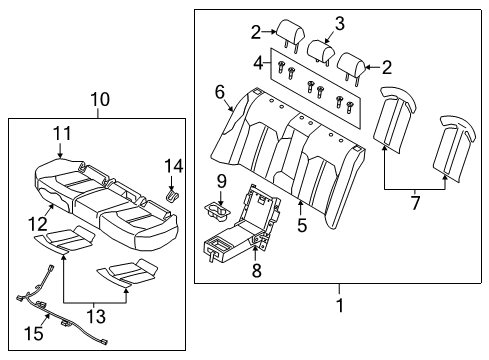 2016 Hyundai Sonata Rear Seat Components Heater-Rear Seat Back Diagram for 89390-C1000