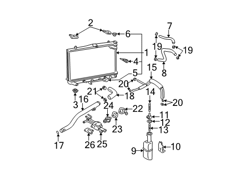 2006 Hyundai Elantra Radiator & Components Bracket-Reservoir Mounting Diagram for 25427-2D100