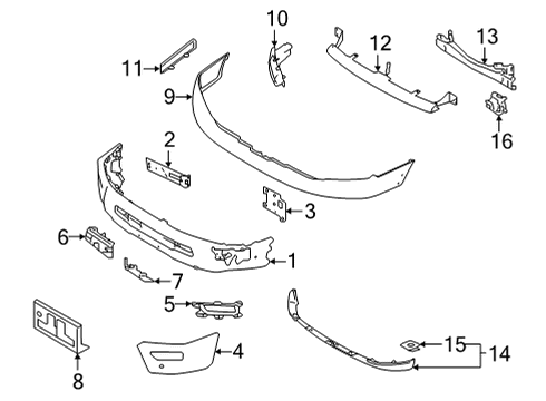 2021 Nissan Titan XD Bumper & Components - Front BRCKT-Bumper LH Diagram for 62025-9FW1H