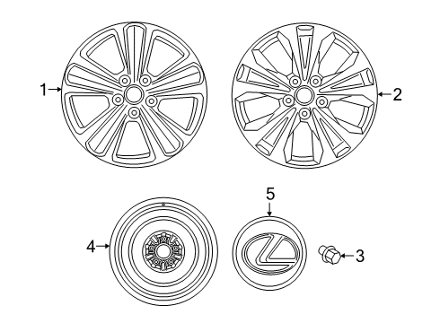 2022 Lexus UX250h Wheels Wheel, Disc Diagram for 42611-76310