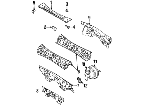 1998 Acura SLX Hydraulic System Sub-Panel, Dash (Lower) Diagram for 8-97122-198-0
