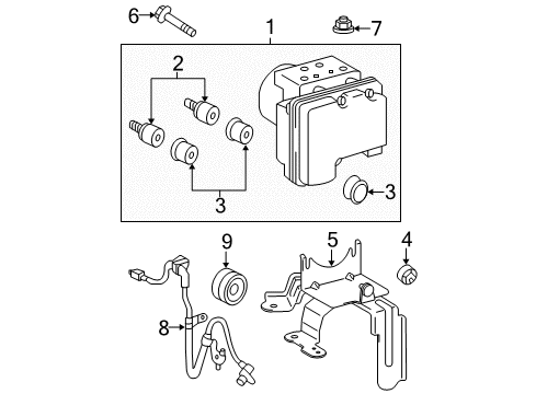 2007 Scion tC ABS Components Actuator Assembly Cushion Diagram for 44546-63010