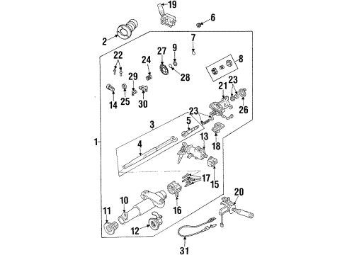 1997 Pontiac Grand Am Steering Column, Steering Wheel Column Asm-Steering Diagram for 26053406